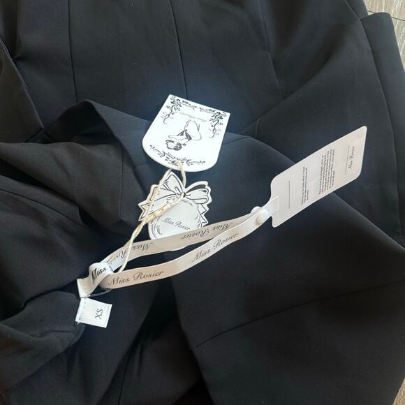 Miss Rosier NEW Lanetta Bowknot Asymmetrical Mini Dress XS Classic Bridal‎ - Picture 8 of 8